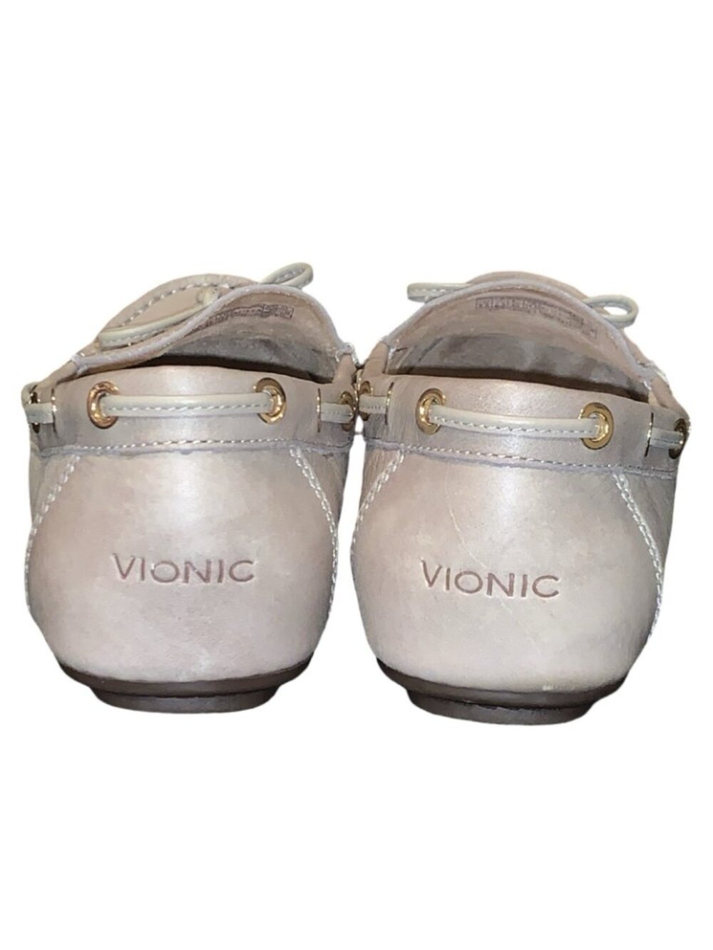 Vionic Women's Honor Virgina Loafer Size 8.5 Beige Leather Preppy Driving Shoe - Picture 3 of 7